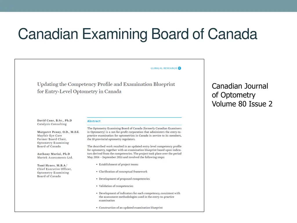 canadian examining board of canada