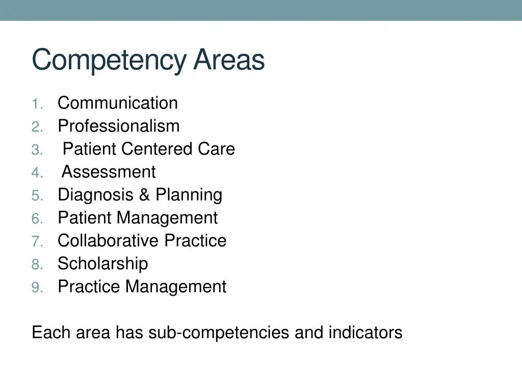 competency areas