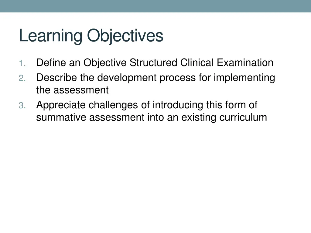 learning objectives