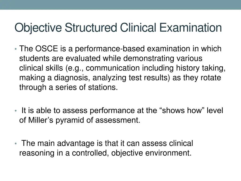 objective structured clinical examination