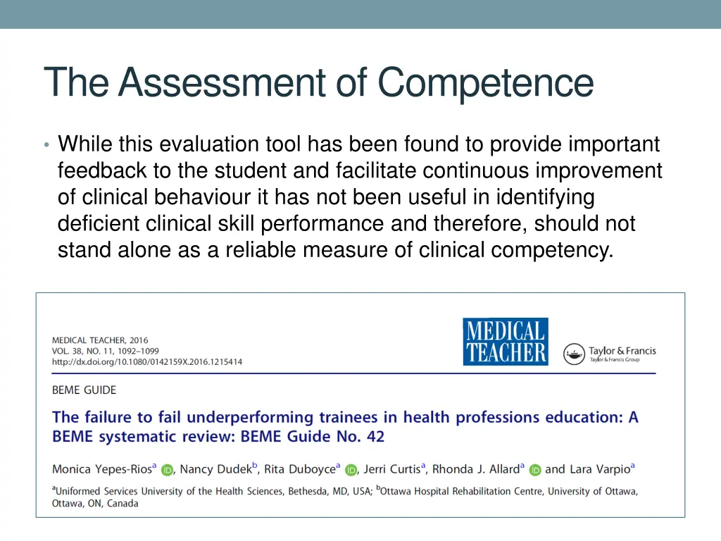 the assessment of competence 1