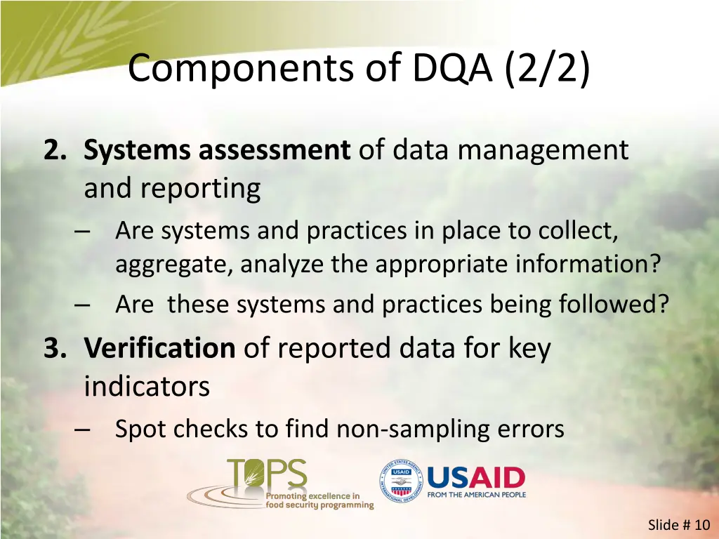 components of dqa 2 2