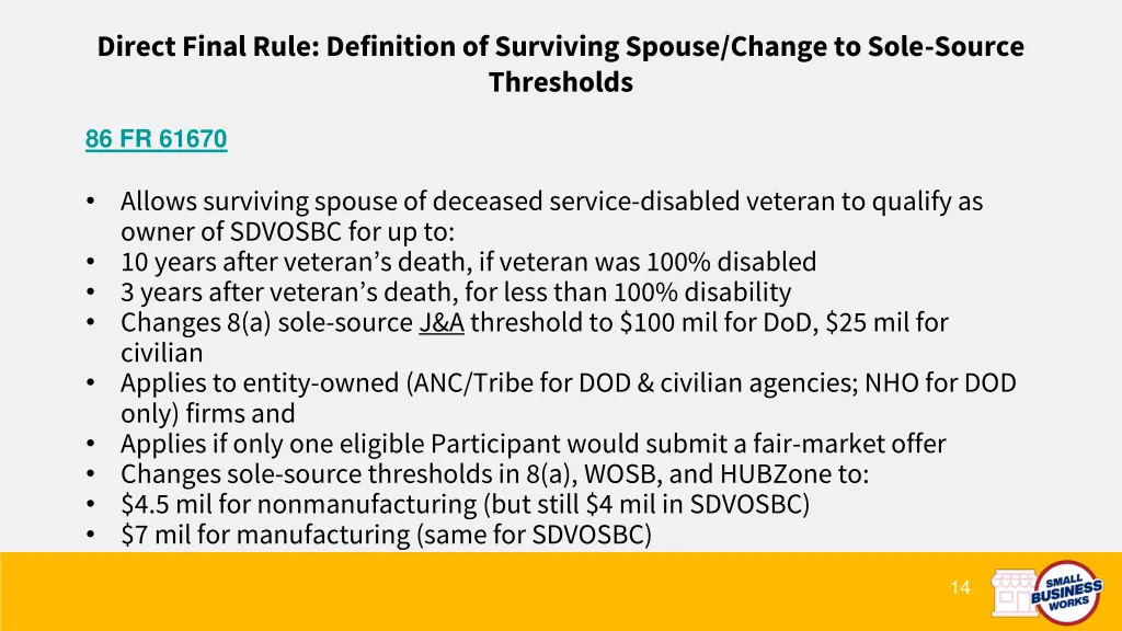 direct final rule definition of surviving spouse