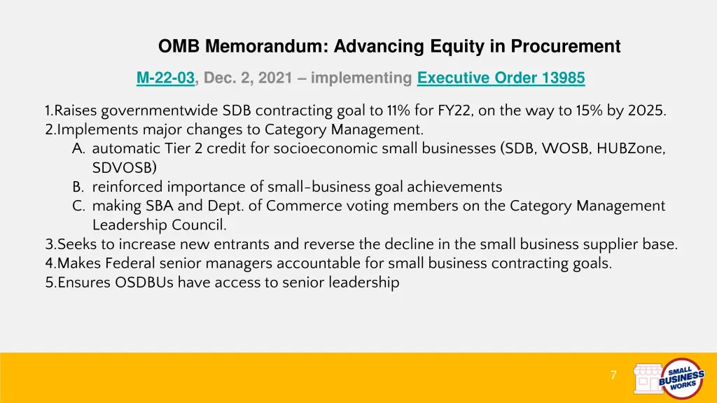 omb memorandum advancing equity in procurement