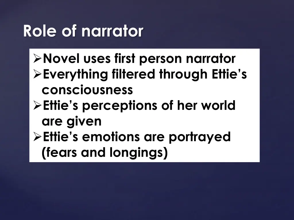 role of narrator