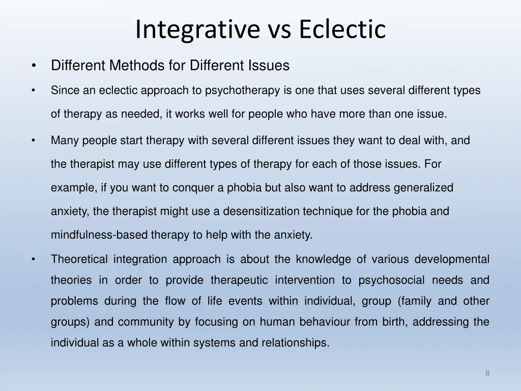 integrative vs eclectic