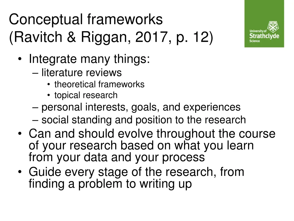 conceptual frameworks ravitch riggan 2017