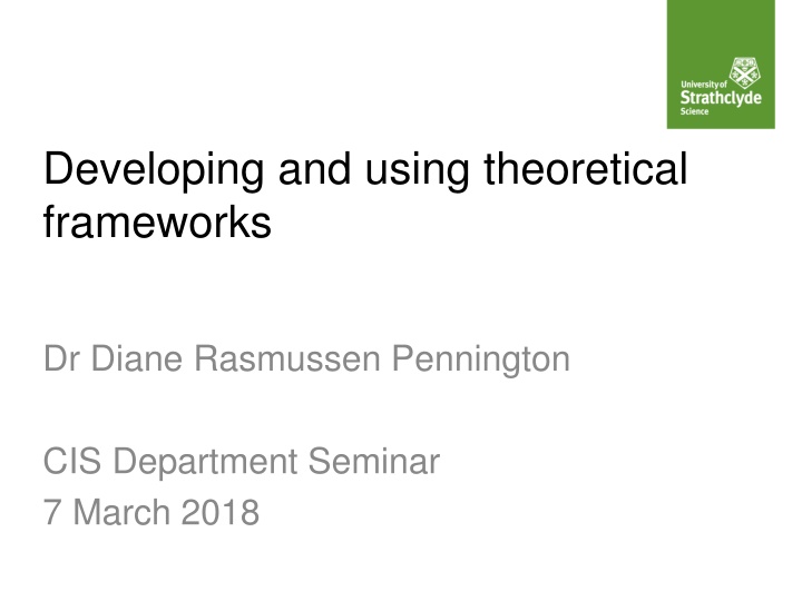 developing and using theoretical frameworks