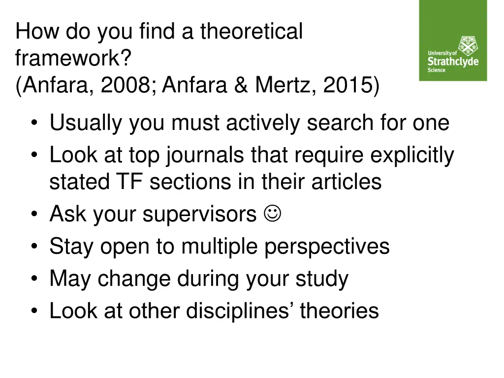 how do you find a theoretical framework anfara