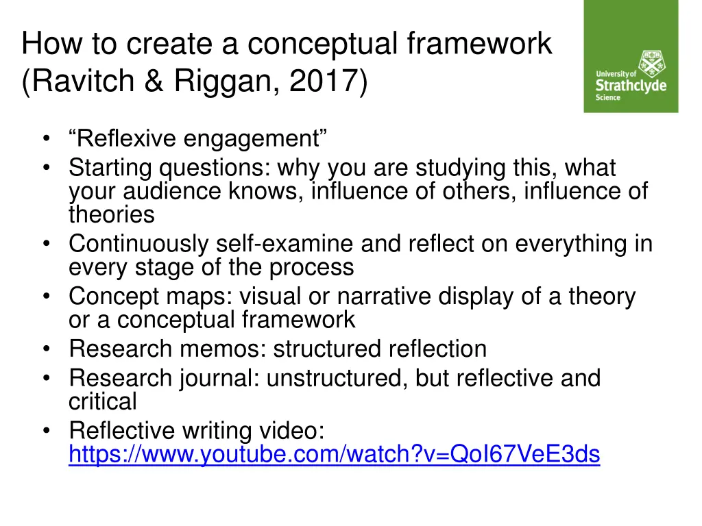 how to create a conceptual framework ravitch