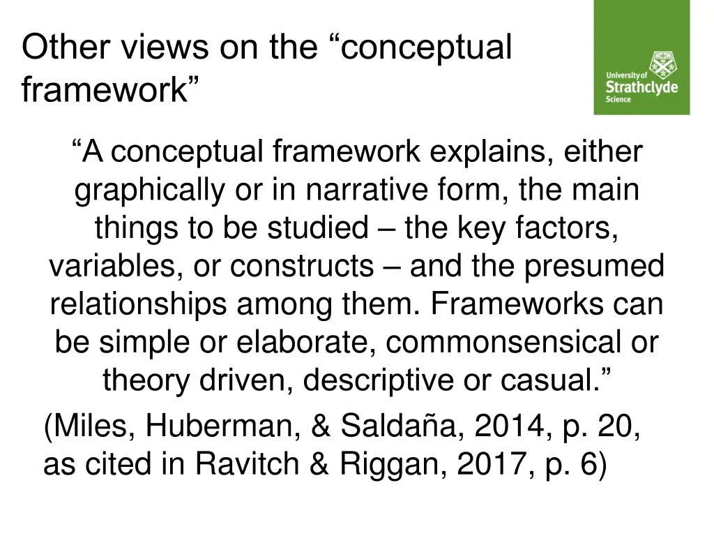 other views on the conceptual framework