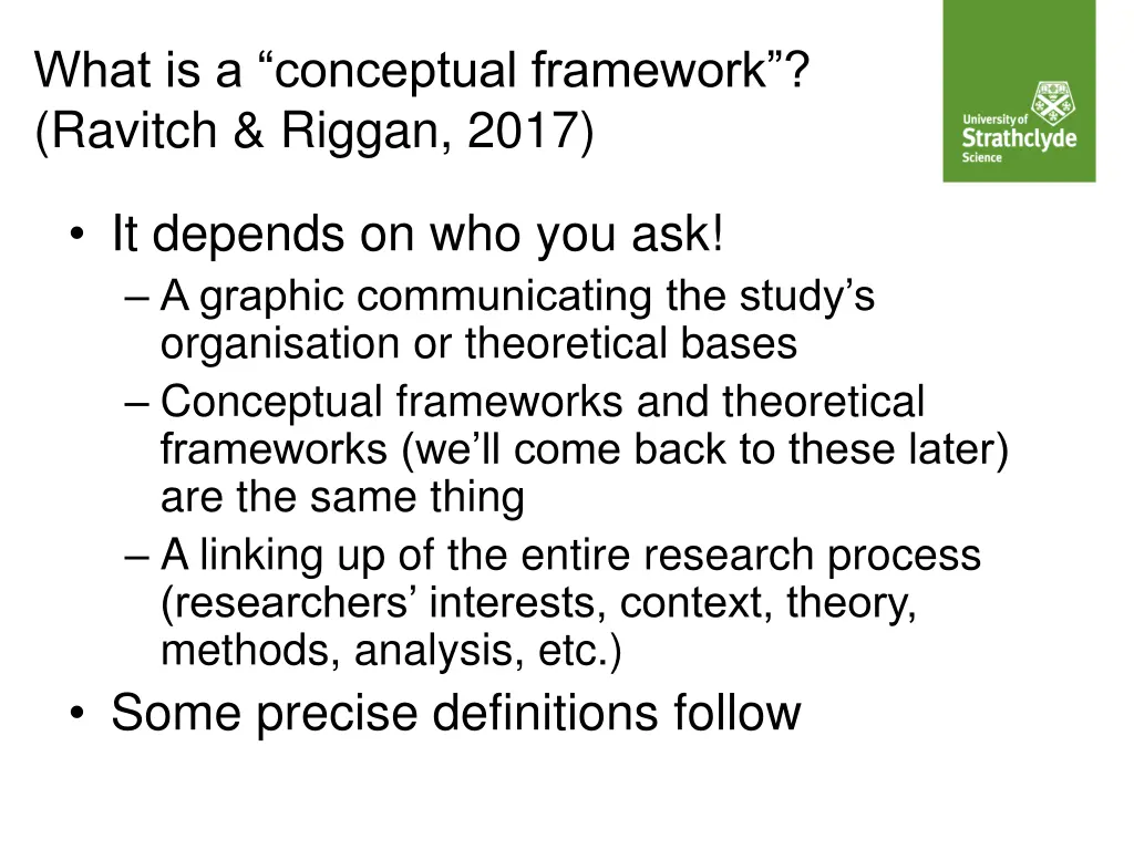 what is a conceptual framework ravitch riggan 2017