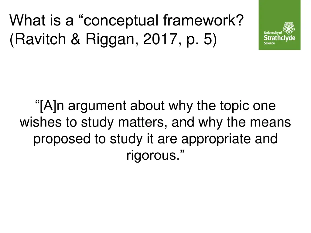 what is a conceptual framework ravitch riggan