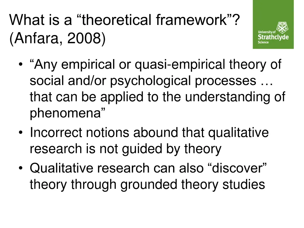 what is a theoretical framework anfara 2008