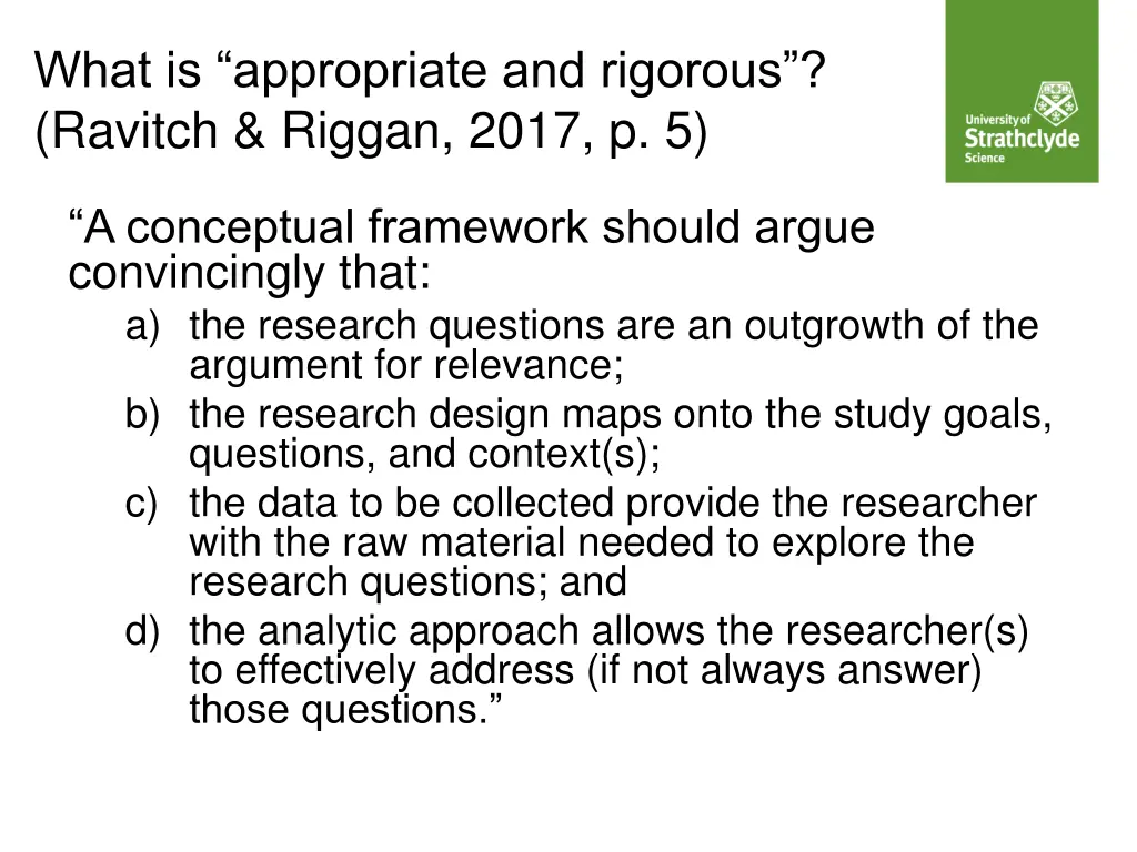 what is appropriate and rigorous ravitch riggan