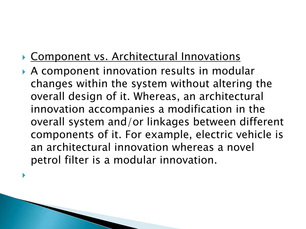 component vs architectural innovations