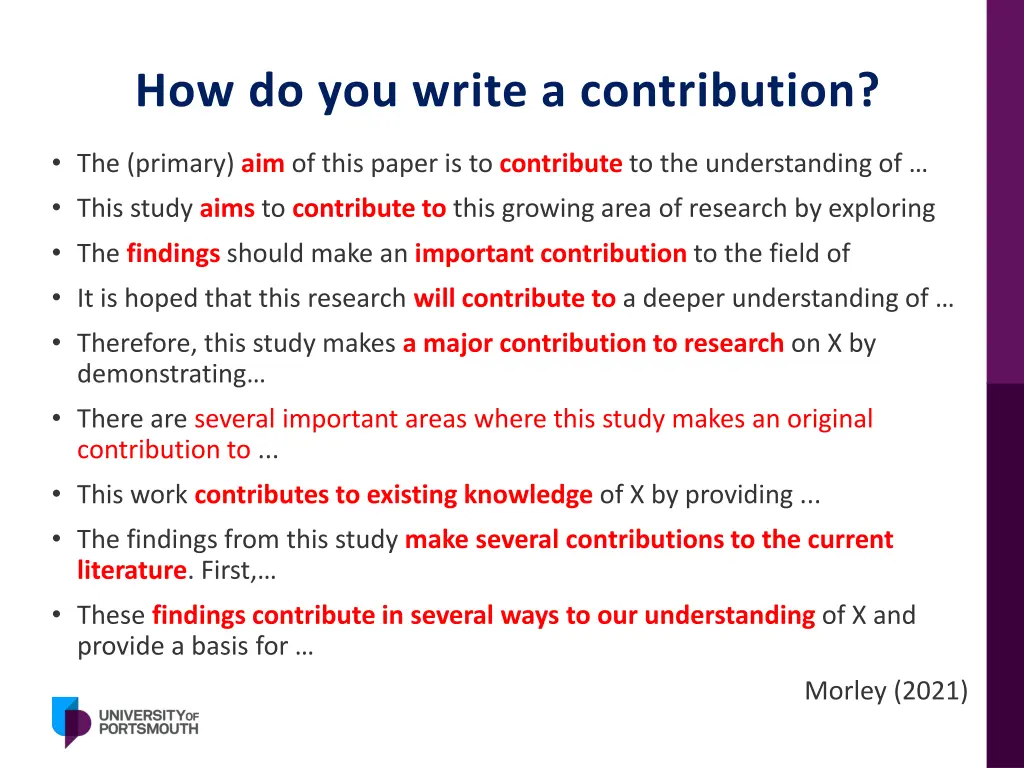 how do you write a contribution