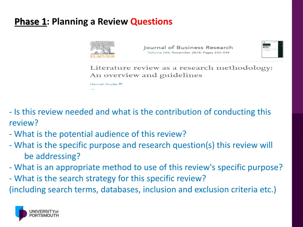 phase 1 planning a review questions