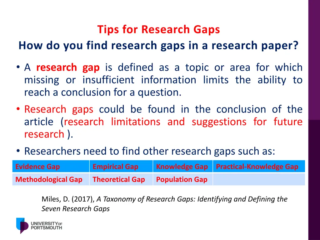 tips for research gaps