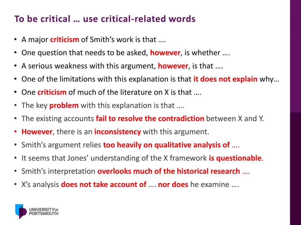 to be critical use critical related words