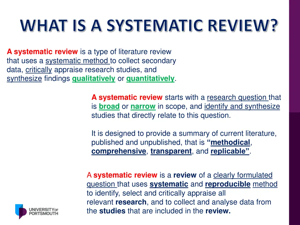 what is a systematic review