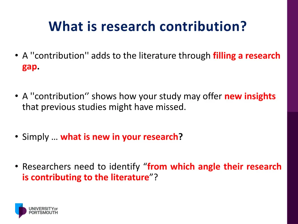 what is research contribution