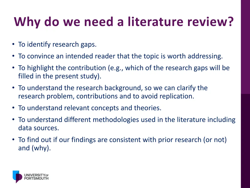 why do we need a literature review