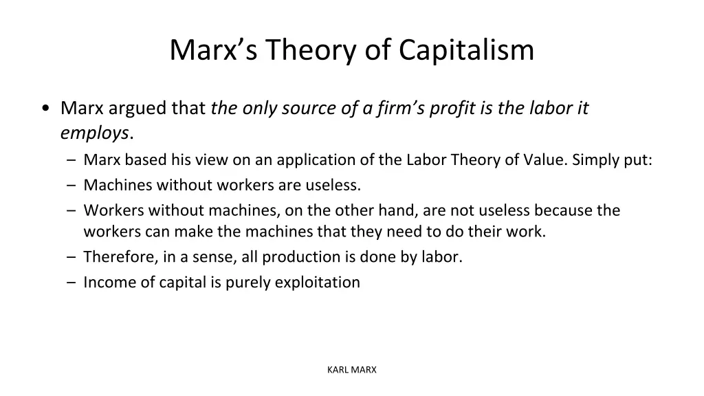 marx s theory of capitalism 1