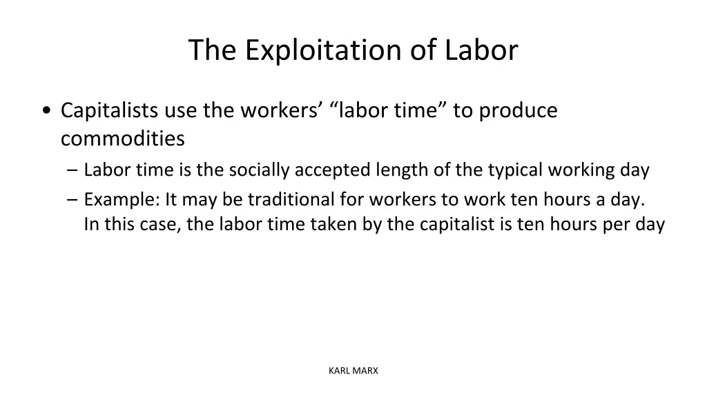 the exploitation of labor 1