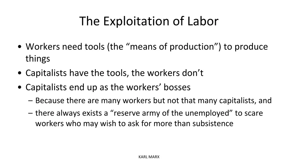 the exploitation of labor