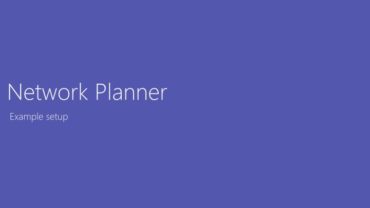 network planner example setup