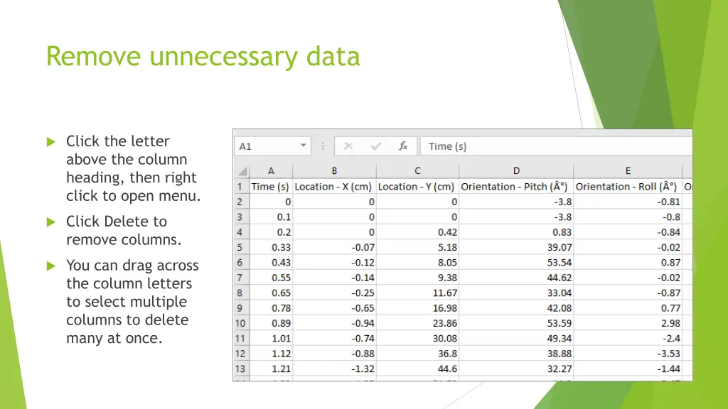 remove unnecessary data