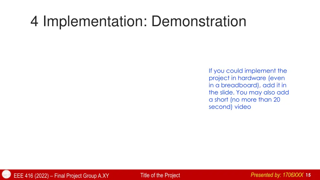 4 implementation demonstration