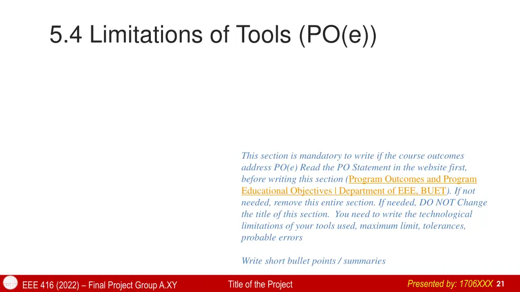 5 4 limitations of tools po e