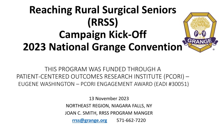 reaching rural surgical seniors rrss campaign