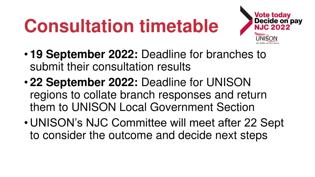 consultation timetable