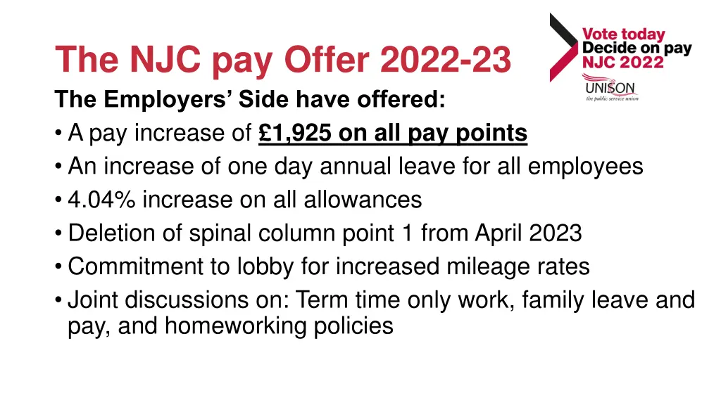 the njc pay offer 2022 23 the employers side have