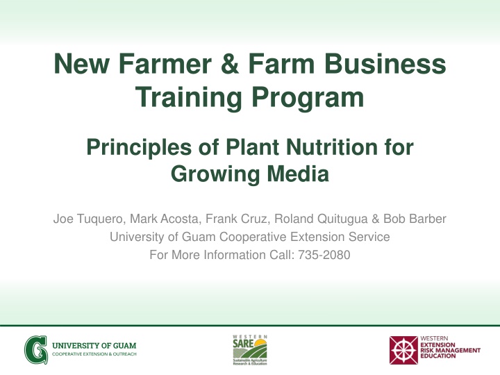 new farmer farm business training program