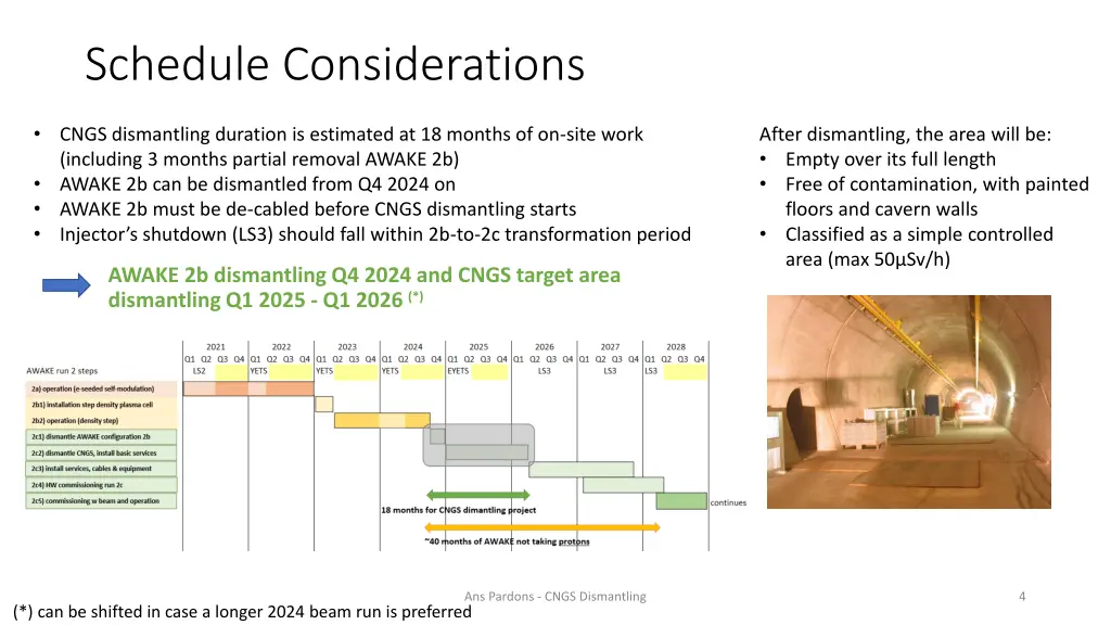 schedule considerations