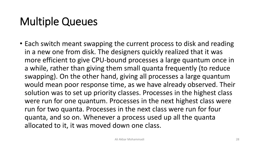 multiple queues multiple queues