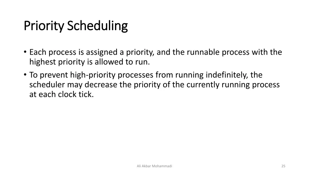 priority scheduling priority scheduling