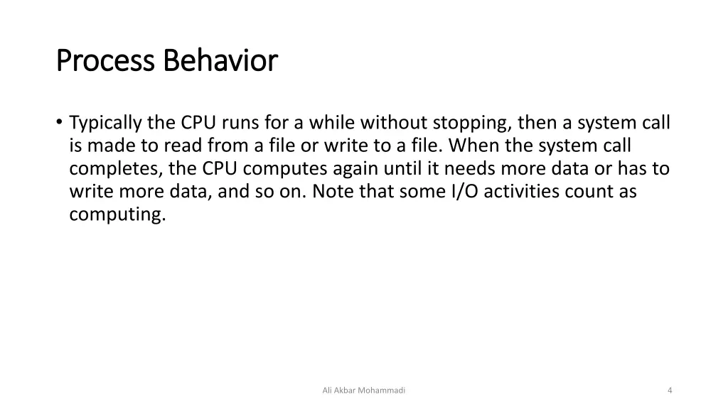 process behavior process behavior