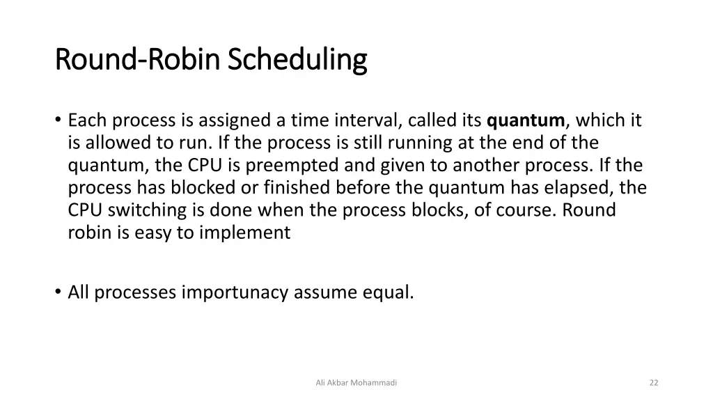 round round robin scheduling robin scheduling