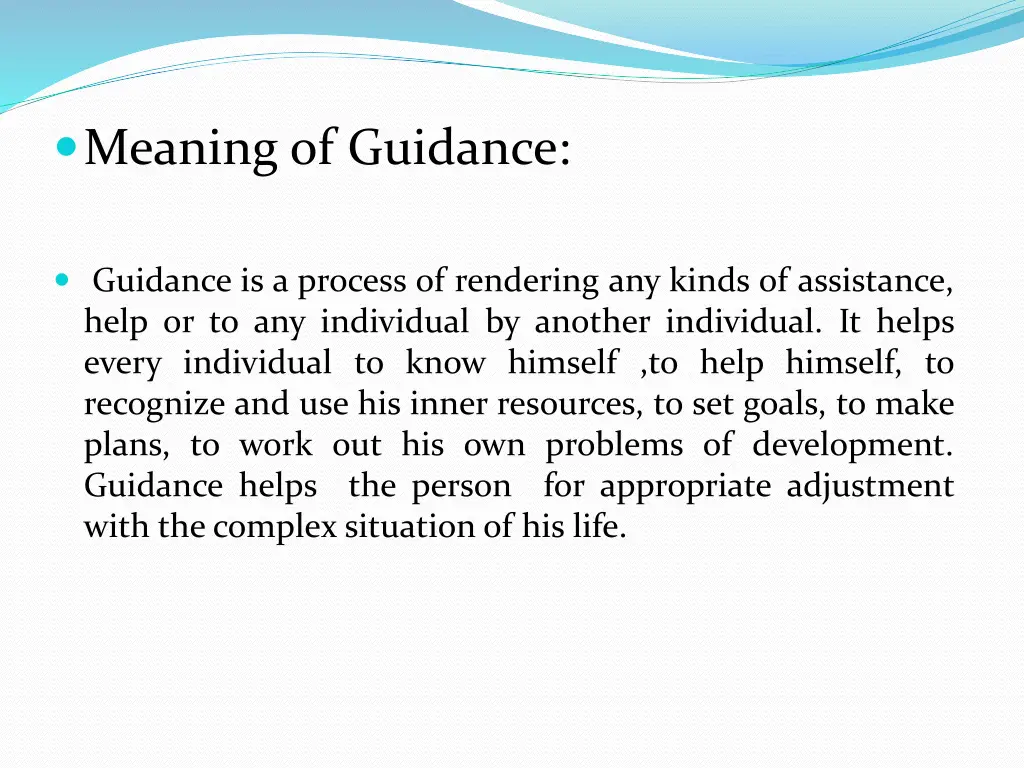 meaning of guidance