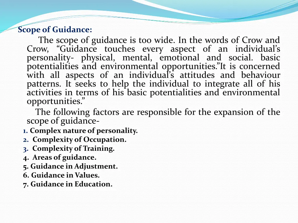 scope of guidance the scope of guidance