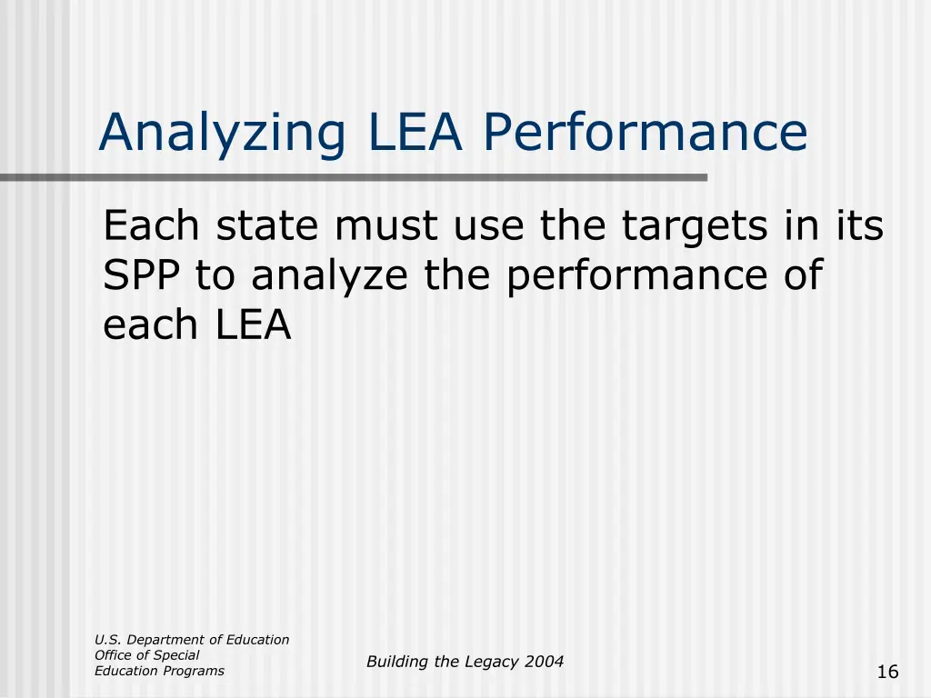 analyzing lea performance