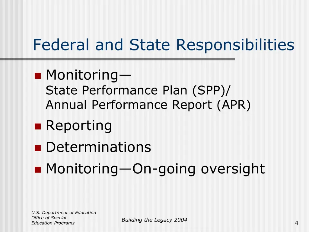 federal and state responsibilities