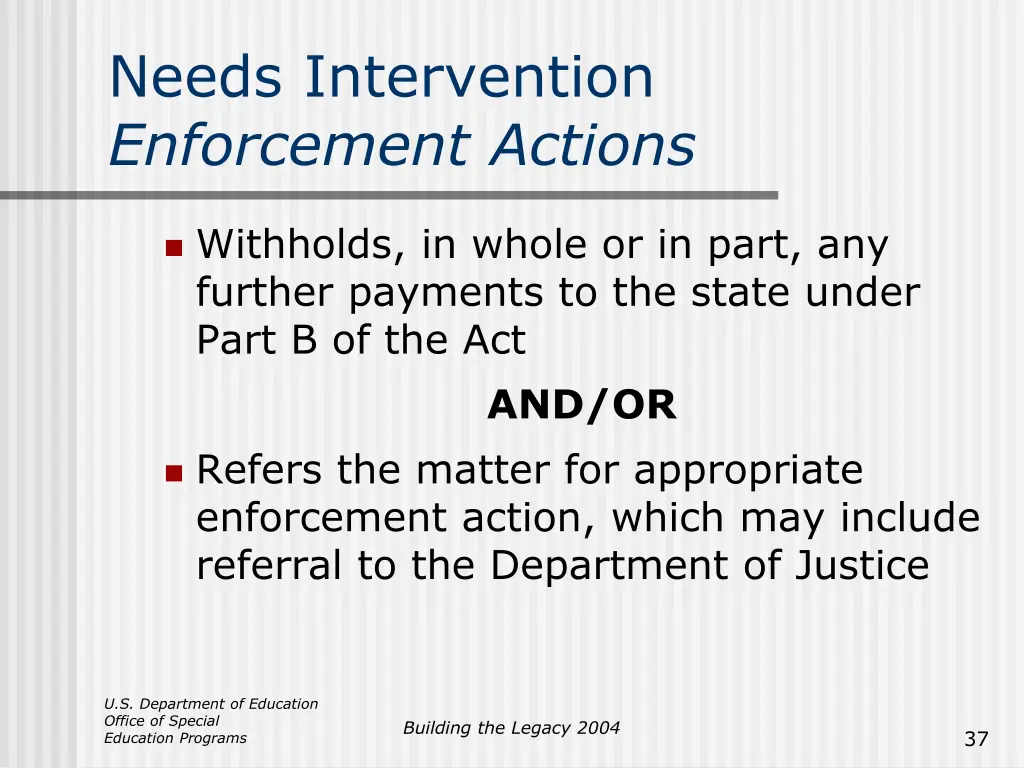 needs intervention enforcement actions 3