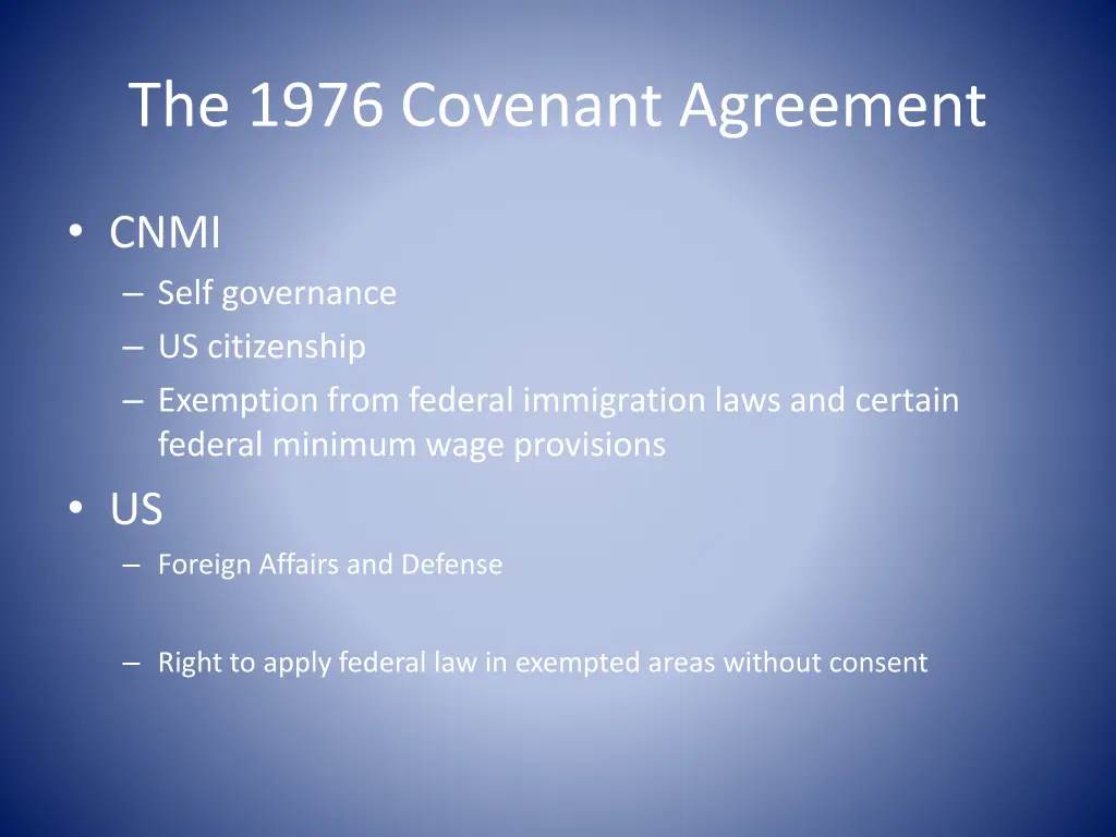 the 1976 covenant agreement