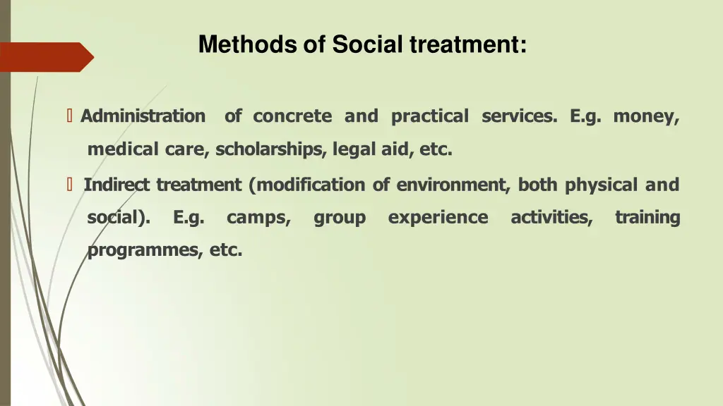 methods of social treatment